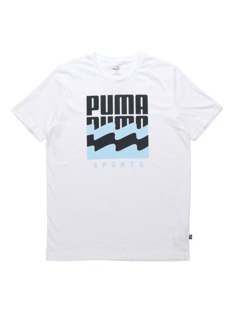PUMA Summer Graphic Alphabet Large Logo Printing Short Sleeve White 583875-02