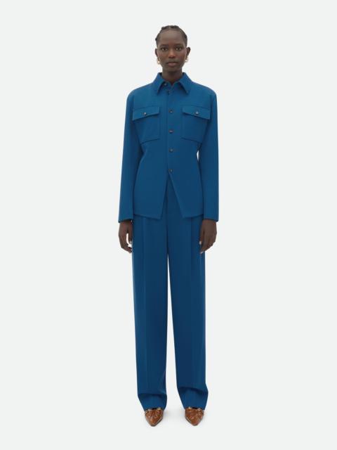 Wool Gabardine Shirt Jacket