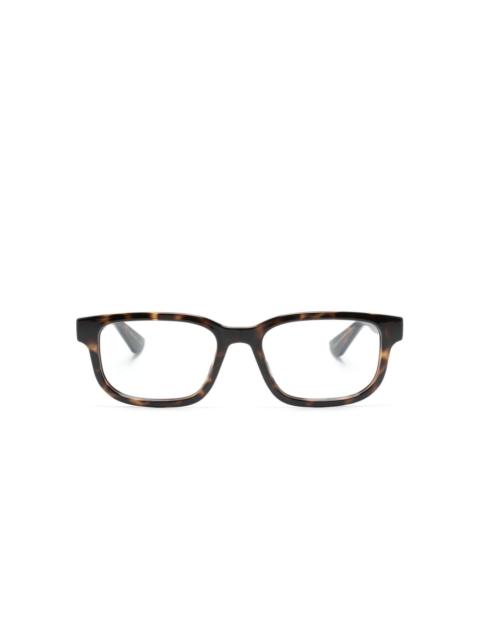 tortoiseshell rectangle-frame glasses