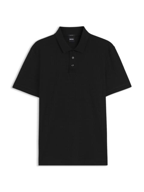 GEOMETRIC-JACQUARD POLO SHIRT IN COTTON