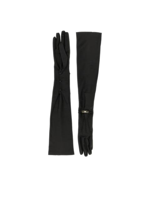 logo-plaque leather gloves