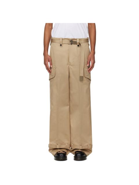 Beige Chino Cargo Pants