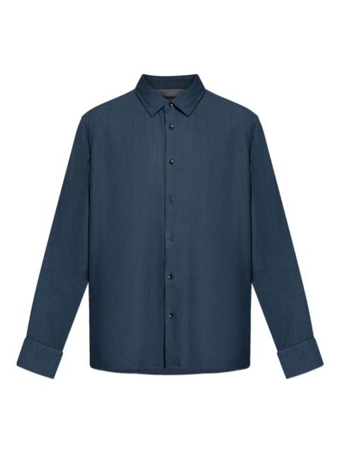 textured button-up shirt