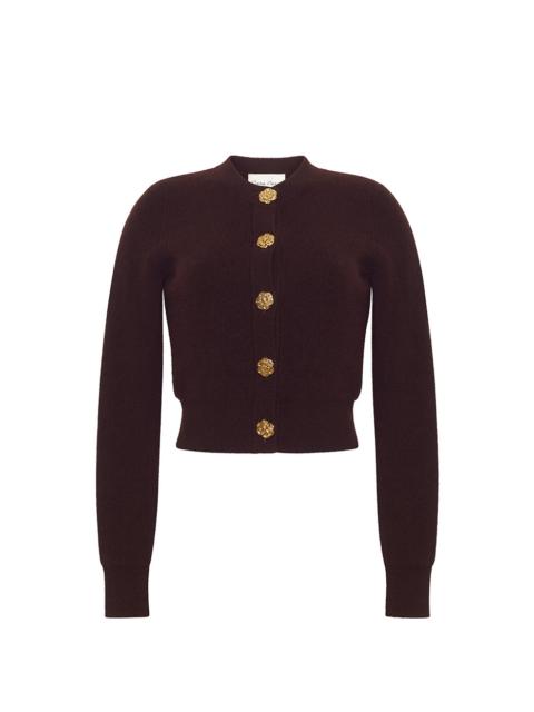 Ellery Cardigan
A Timeless Wardrobe Staple with Elegant Gold Floral Buttons