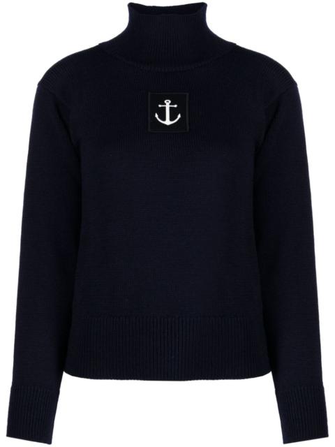 logo-patch high-neck jumper