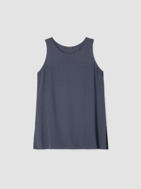 Silk Georgette Crepe Ballet Neck Tank