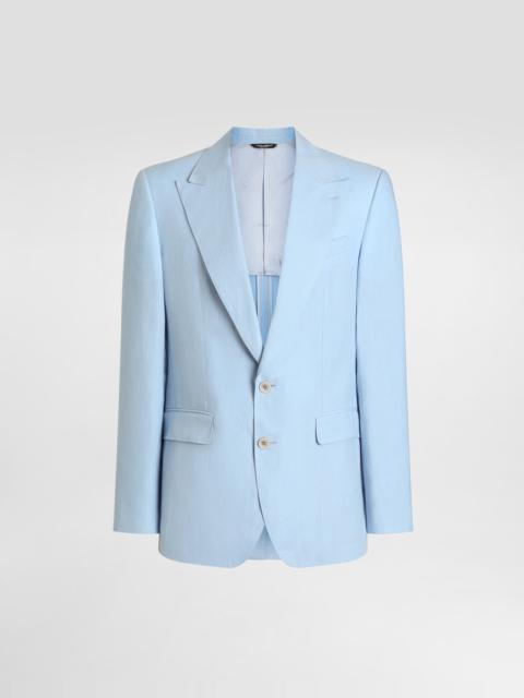 Sicilia single-breasted linen jacket