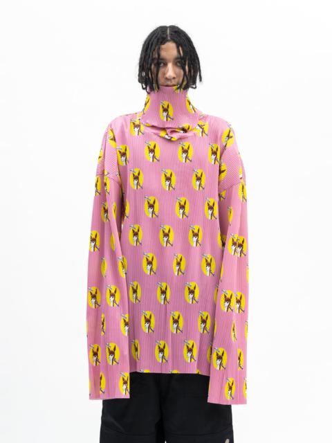 PINK WHO KILLED BAMBI HI-NECK PLEATED PULLOVER COLLABORATION WITH JAMIE REID.