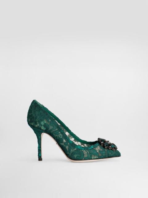 Pump in Taormina lace with crystals