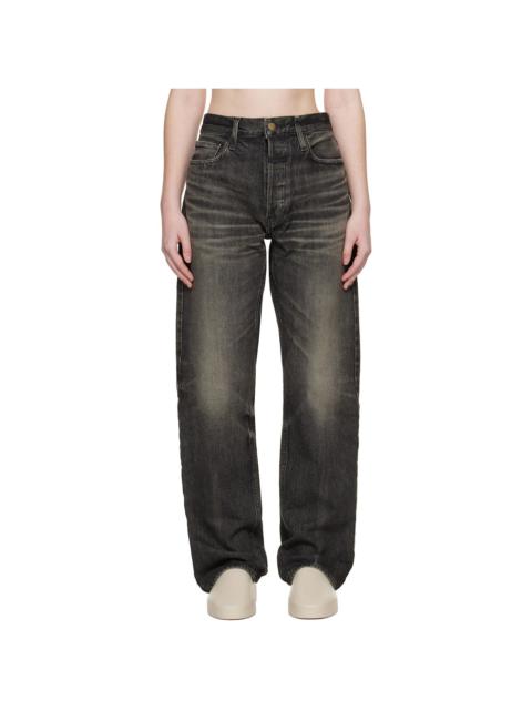 Black Straight 5 Pocket Jeans