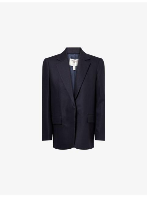 Jillian Notch-Lapels Stretch-Wool And Cashmere Blazer