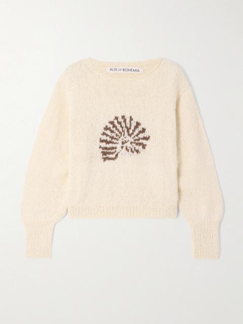 Leigh Jacquard-knit Cotton Sweater