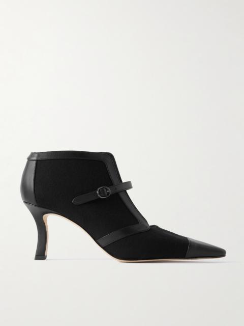 Bermion 70 Leather-trimmed Wool Pumps