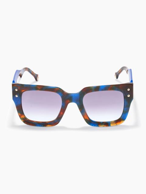 Square Frame Sunglasses With Contrast Temples