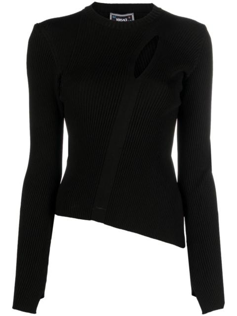 cut-out-detailing asymmetric jumper