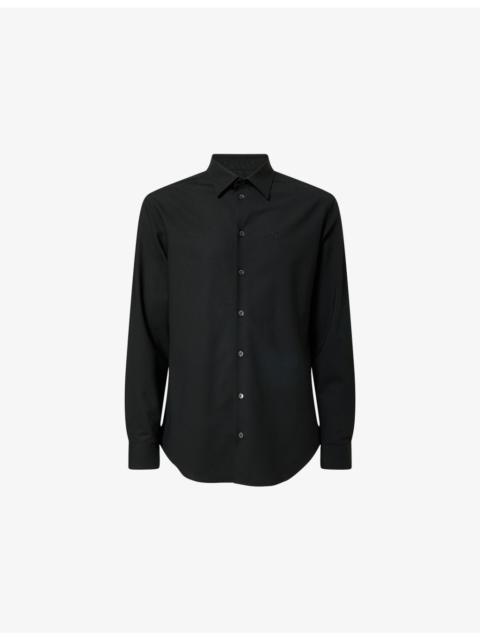Logo-Embroidered Wool-Blend Shirt