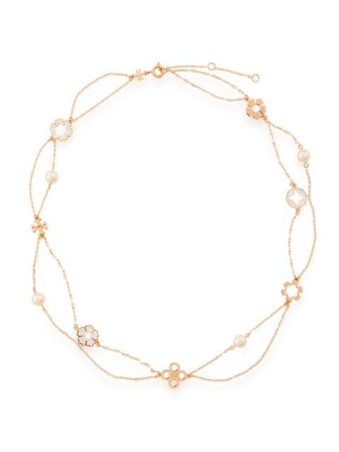 Tory Burch Forget Me Not Layered 18kt Gold-plated Necklace