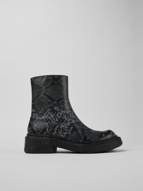 Gray-Black Leather Boots