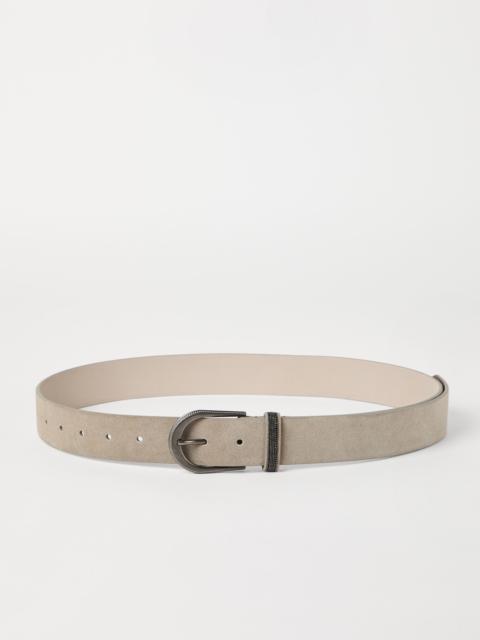 Suede belt with monili