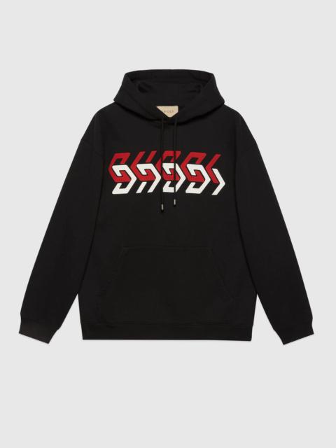 Jersey sweatshirt with Gucci mirror print