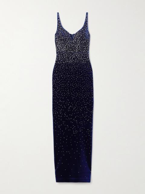 Crystal-embellished Velvet Gown