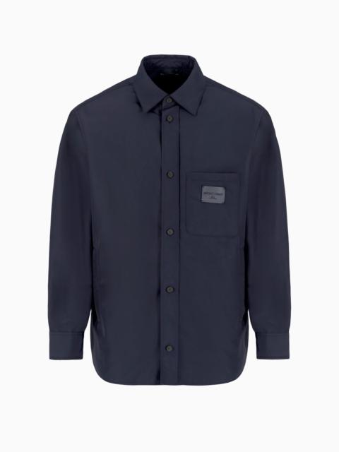 NYLON SHIRT JACKET WITH PATCH POCKET AND LOGO PATCH