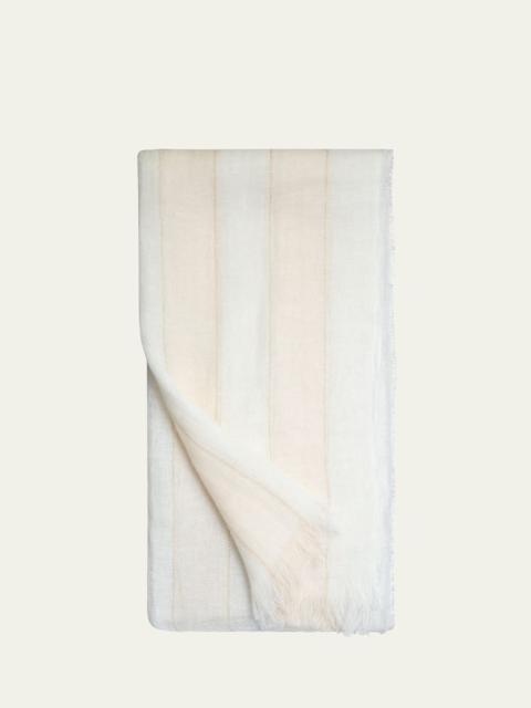 Lurex Stripe Linen Scarf