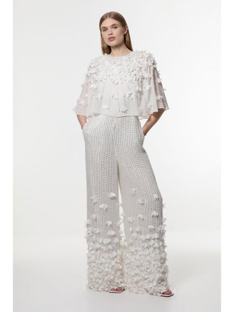 Crystal Applique Angel Sleeve Woven Jumpsuit