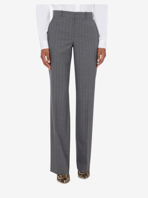WOOL PINSTRIPE TROUSERS