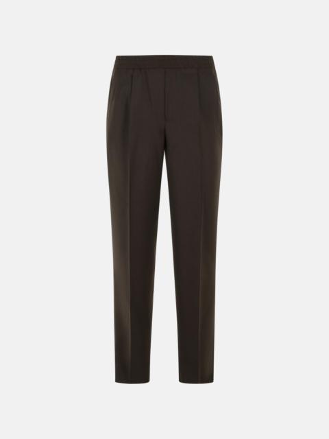 BROWN WOOL BLEND TROUSERS