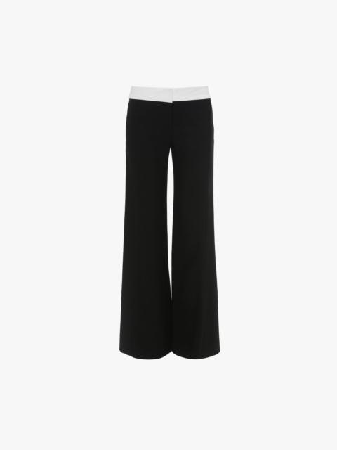 Contrast Waistband Trousers in Black