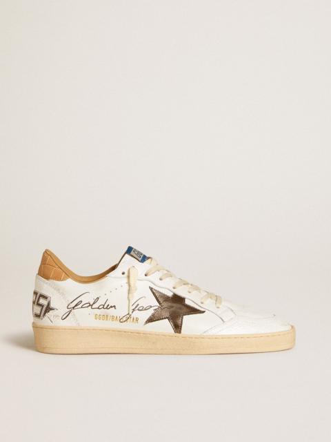 Ball Star in nappa with metallic star and croc-print leather heel tab