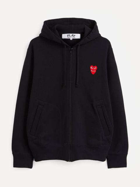 Heart Logo Patch Zip-Up Hoodie