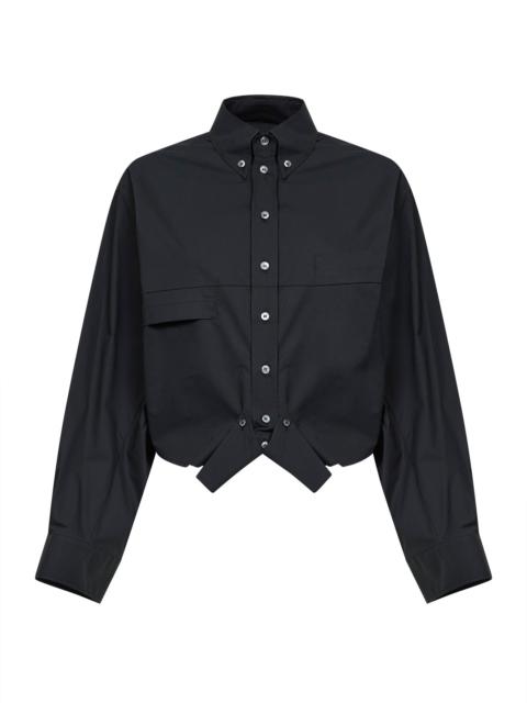 Anthracite cotton poplin mirrored-effect shirt
