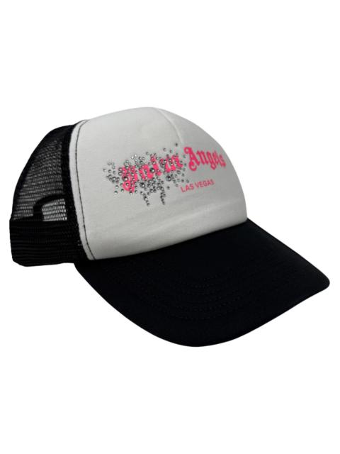 Palm Angels Rhinestone Las Vegas Trucker Cap Black/White/Pink