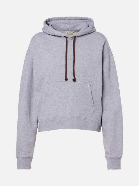 Cropped cotton hoodie