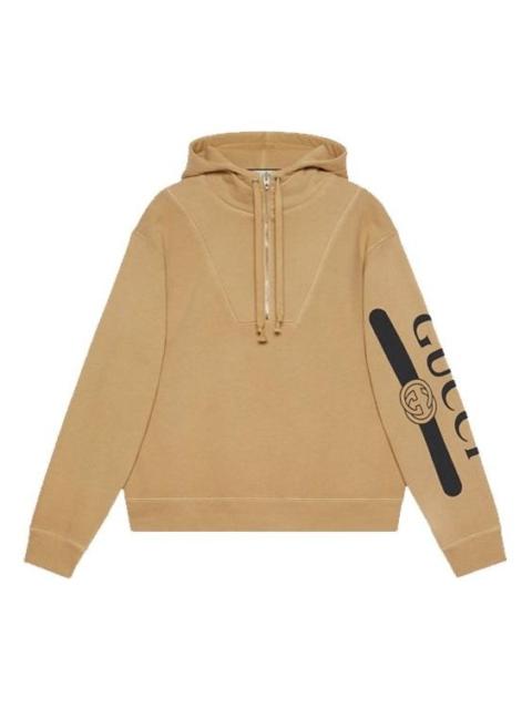 Gucci logo print hooded sweatshirt