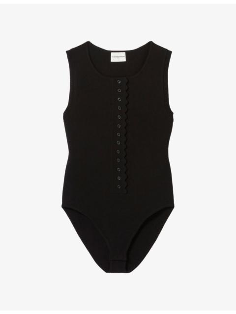 Sleeveless Button-Down Knitted Bodysuit