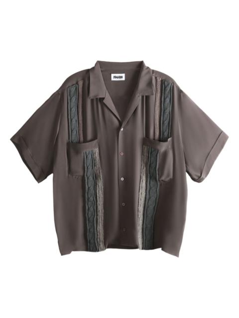 cable-knit panel shirt