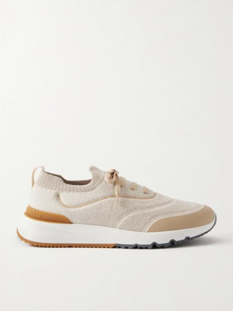 Stretch-Knit Sneakers Cream