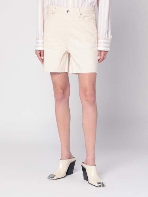 Butter-coloured denim bermuda shorts
