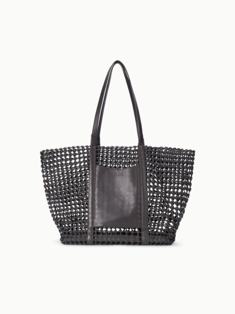STAUD GETAWAY HAND-KNOTTED TOTE BAG ESPRESSO