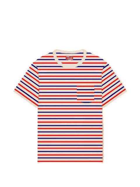 Yaku patch-pocket striped T-shirt
