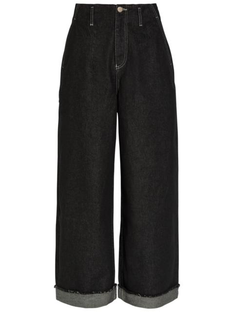 Damson Madder Pascal Turn-up Wide-leg Jeans