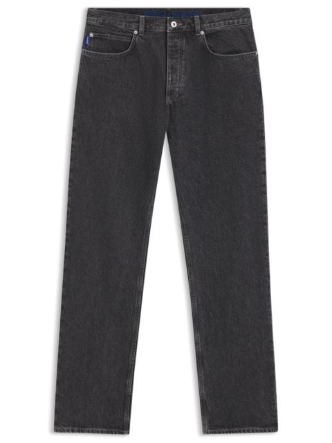 BAGGY-FIT JEANS IN BLACK DENIM WITH FADED LOGO