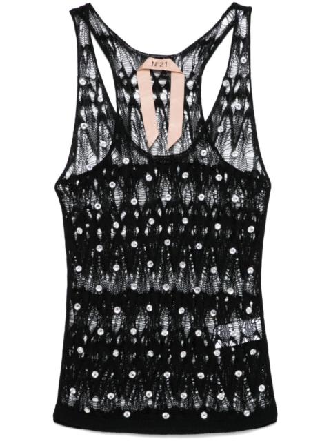 drop stitch-knit top