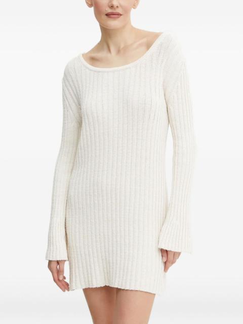 ribbed open-back mini dress