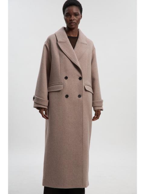 Wool Oversized Double Breasted Tailored Midi Coat
