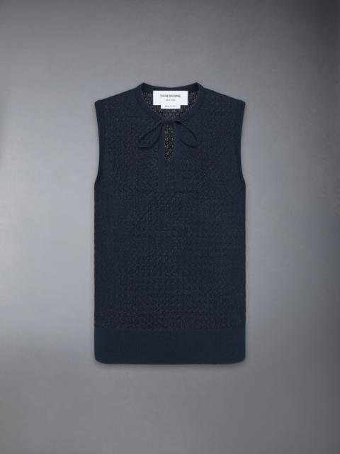 COTTON CASHMERE NECK TIE SHELL TOP