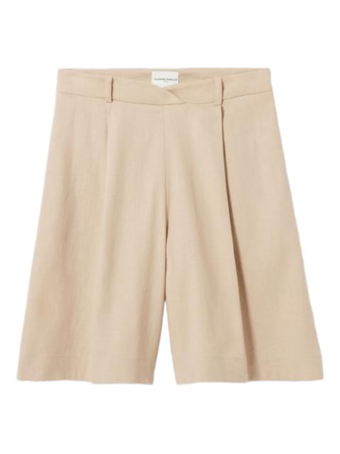 belt-loops pleated shorts
